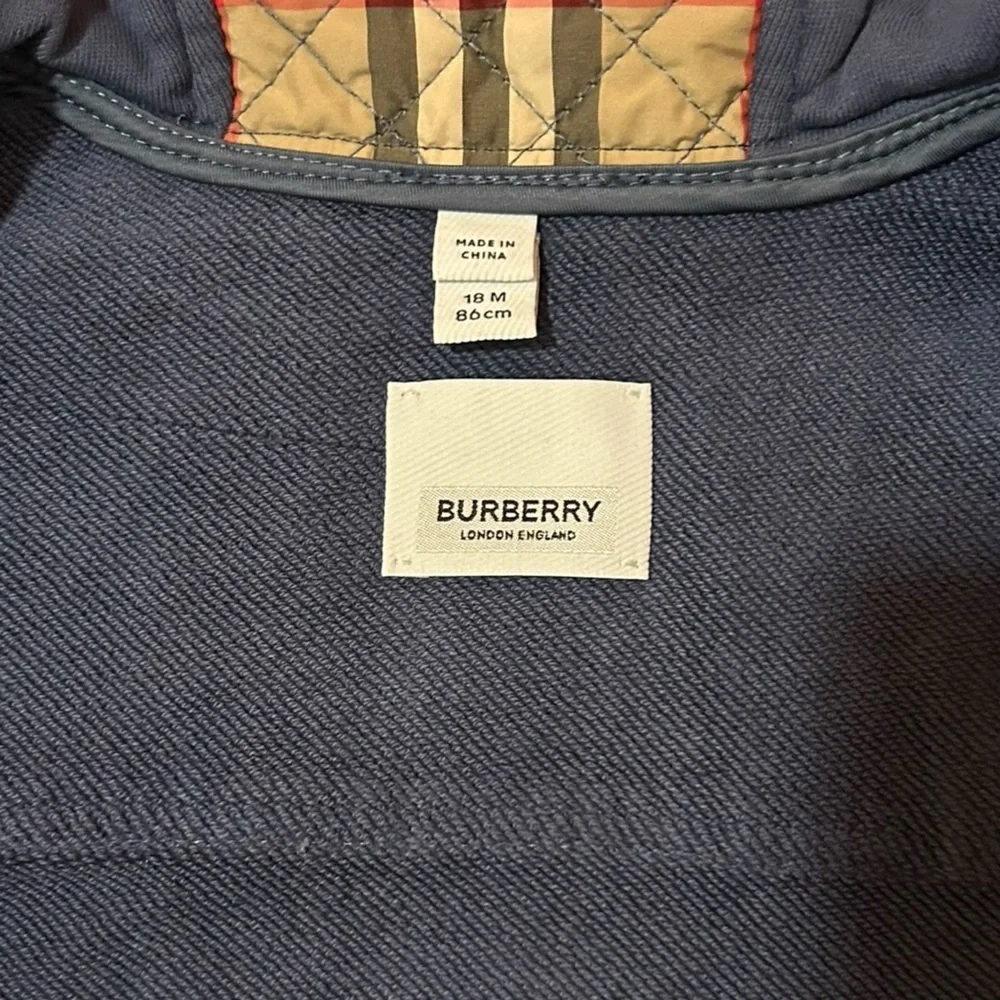 BURBERRY Nova Check Boys' Monogram Quilted Panel Cotton Hooded Jacket